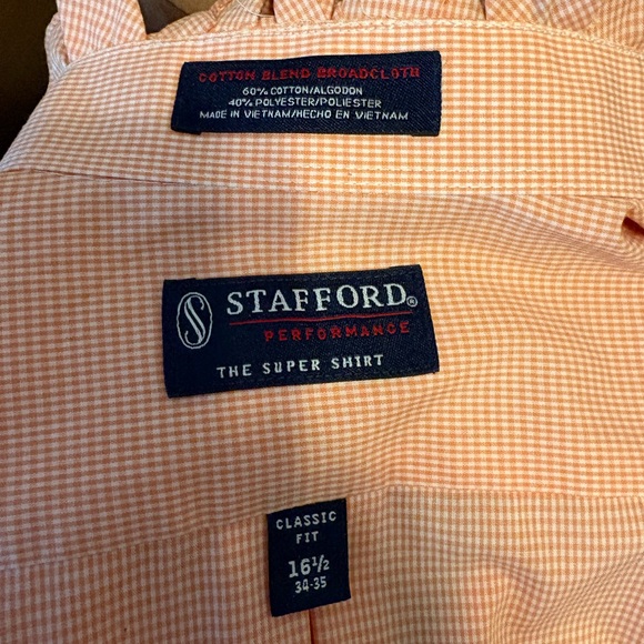 Upcycled ruffle shirt  Stafford Orange Button-Up Dress Shirt - - Picture 4 of 4